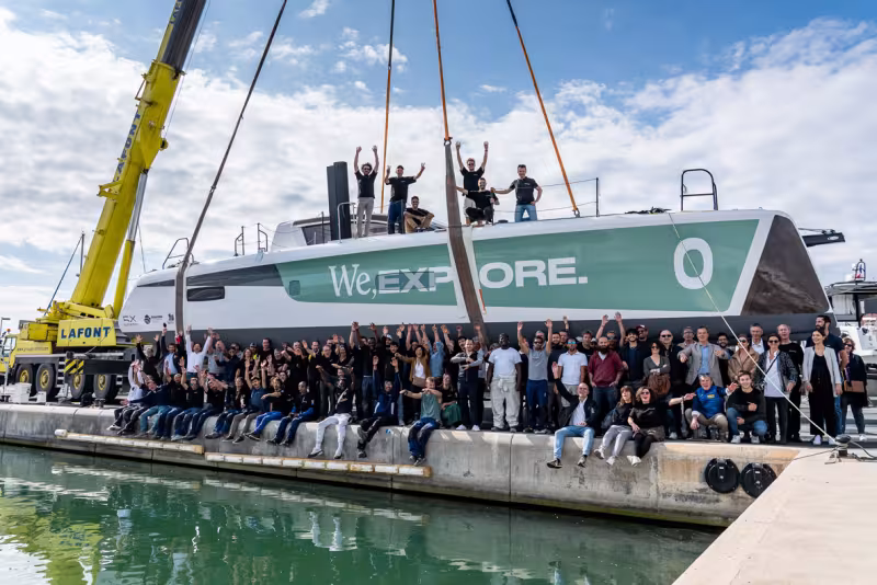 La fibre de lin a été mise en œuvre et testée avec succès sur l’Outremer 5X de Roland Jourdain.